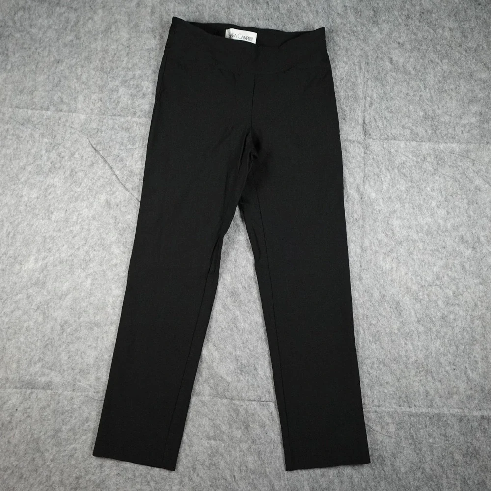 Sara Campbell Pants Women 6 Black‎ Stretch Slim Tapered Made In USA Career